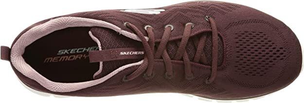 Skechers Ladies Wine Mesh Memory Foam Lace Up Trainers Graceful Get Connected