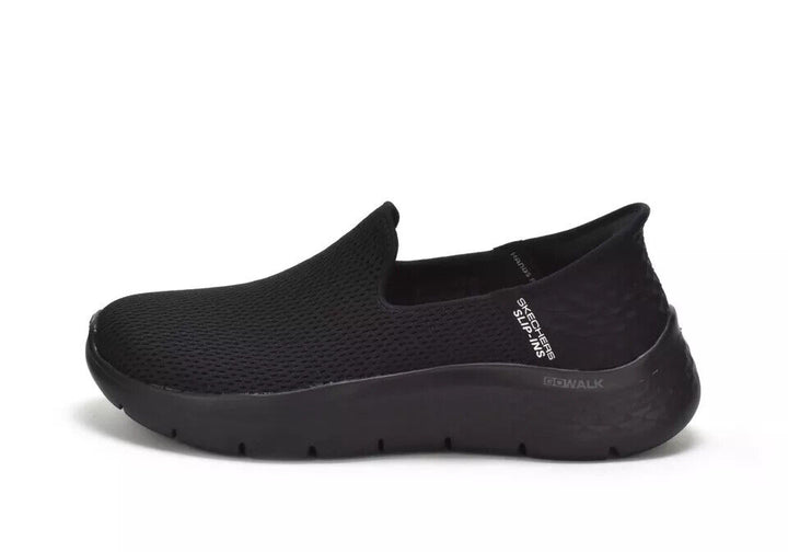 SKECHERS Slip Ins Ladies GO WALK FLEX RELISH Black Wide Fit Hands Free Trainers