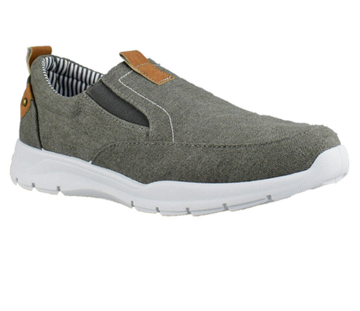 Dr Keller Geoff Mens Grey Canvas Elasticated Gussets Lightweight Casual Shoes