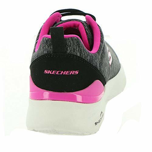 Skechers Dynamight Paradise Waves Black/Pink Womens Wide Fit Trainers Lace Up