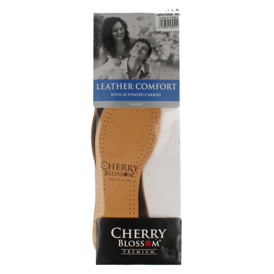 Cherry Blossom Premium Leather Cushioned Insoles For Comfort Mens Womens Unisex