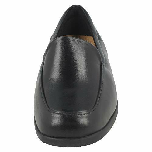 Clarks Georgia Wide EE Fit Ladies Black Leather Loafer Moccasin Slip On Shoes