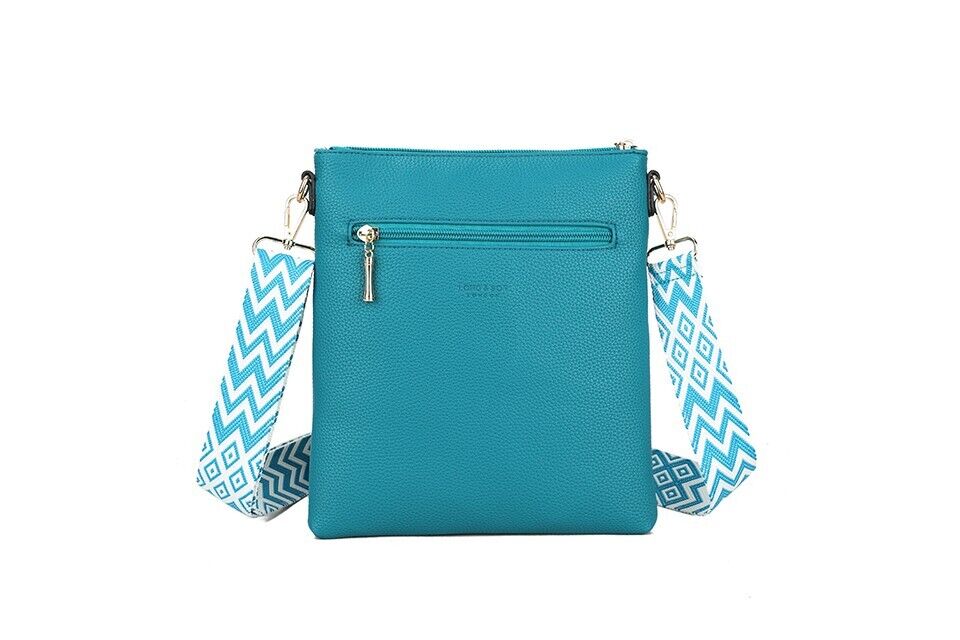 Long & Son London Ladies Teal Blue Soft Crossbody Handbag With Adjustable Strap