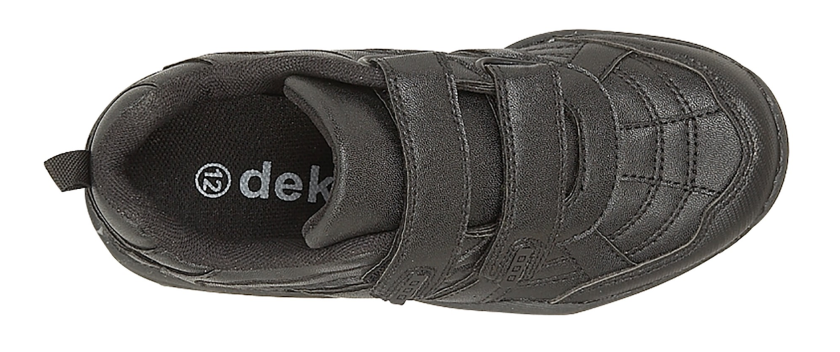 DEK Fusion Unisex  Black Double Adjustable Velcro Straps School Shoes / Trainers