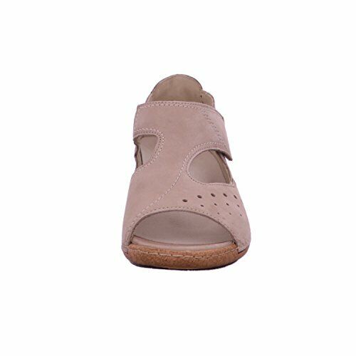 Waldlaufer Heliett Ladies WIDE FIT(E) Beige Suede Leather Covered Peeptoe Sandals