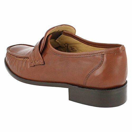 Thomas Blunt Clapham Mens Brown All Leather Loafer Moccasin Slip On Formal Shoes