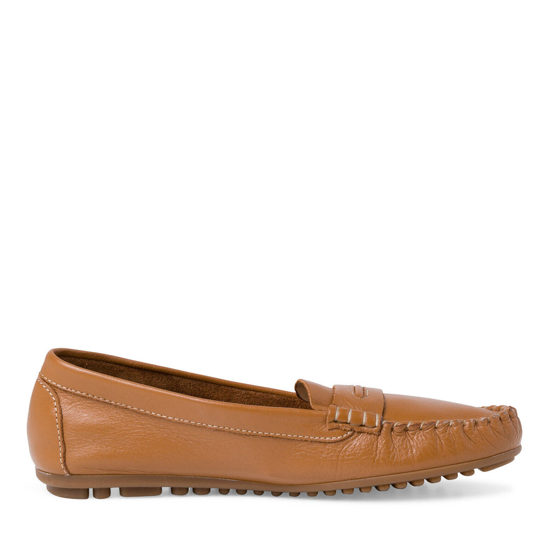 Tamaris 24205 Ladies Tan Soft Leather Moccasin Upper & Lined Light Weight Shoes