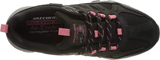 Skechers Outdoors West Highland Selmen Womens Wide Fit Waterproof Black/Charcoal Hiking Trainers