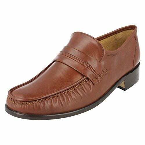 Thomas Blunt Clapham Mens Brown All Leather Loafer Moccasin Slip On Formal Shoes