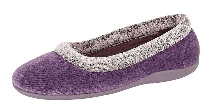 Sleepers Julia Ladies Purple Warm Lined Memory Foam Faux Fur Soft Ballet Slippers