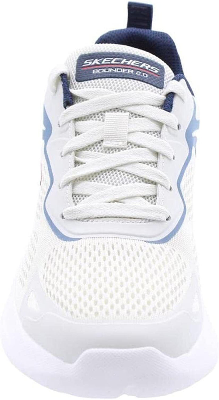 Skechers Bounder Andal  Mens White/Navy Ultra Light Memory Foam Lace Up Trainers