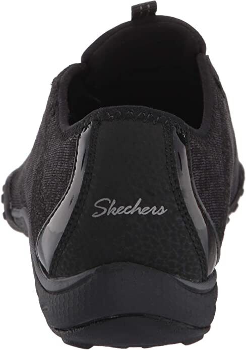 Skechers Ladies Black Wide Fit Bungee Slip On Trainers Breathe Easy Opportuknity