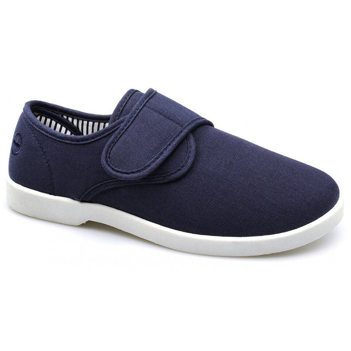 Dr Keller Mens Navy Rob Canvas Single Touch Fasten Lightweight Casual Shoes