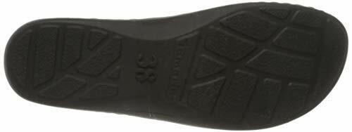 Tamaris 27510 Wide Fit Grey Leather Mule Sandals Raised Sole Touch Fasten