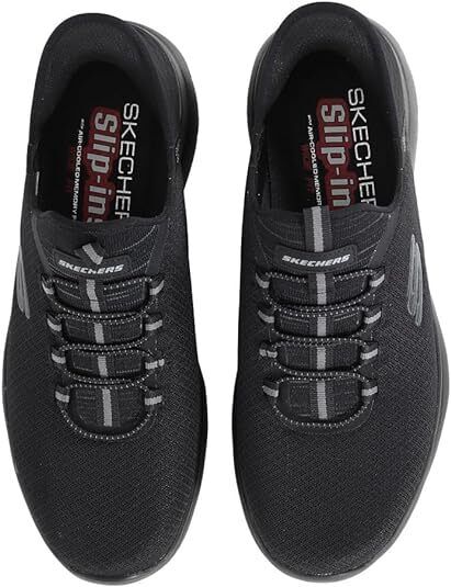 Skechers Slip Ins High Range Mens Black/Black Bungee Hands Free Vegan Trainers