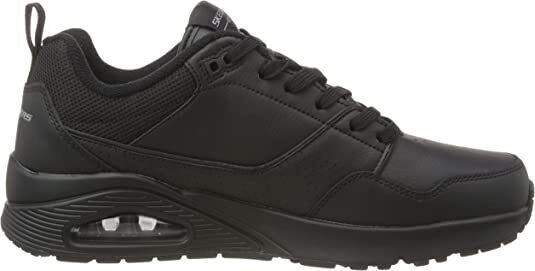 Skechers Uno  Suroka Mens Black Leather Air-Cushioned Midsole Lace Up Trainers