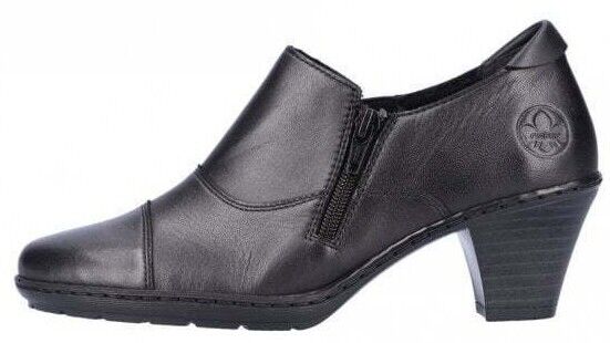 Rieker Antistress 57173  Ladies Black Leather Zip Up Block Heel Ankle Boots/ Trouser Shoes