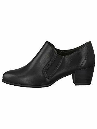 Tamaris 24400 Ladies Black Leather Court Shoes Trouser Shoe Cuban Heel Boots