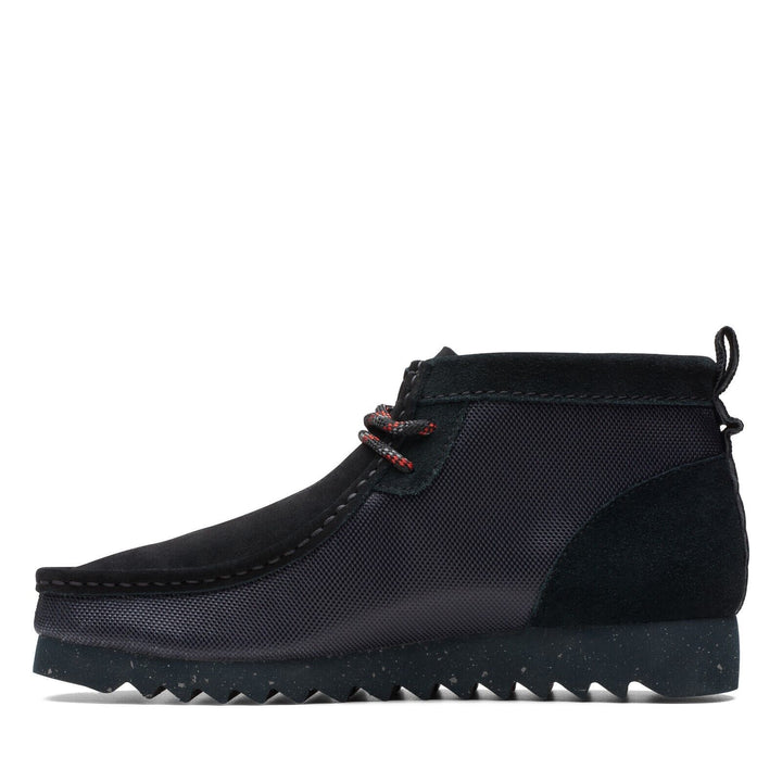 Clarks Originals Limited Edition Wallabee 2 Future Mens Black Interest Suede Square Toe Rubber Sole Wallabee Boots