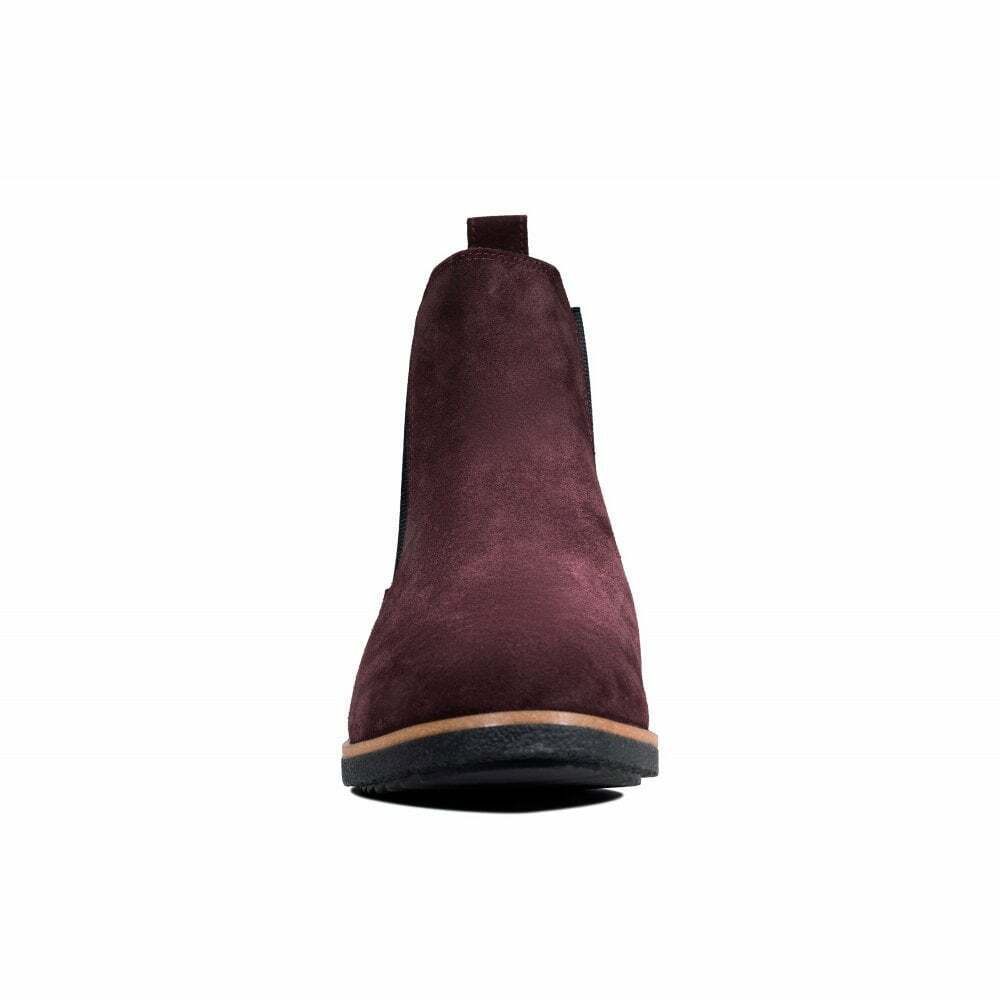 Clarks Griffin Plaza Womens Burgundy Red Suede Leather Elasticated Chelsea Boots