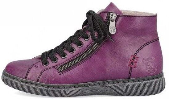 Rieker Ladies Purple Lace/Zip Up Faux Fur Lined Sneaker Style Ankle Boot N0921