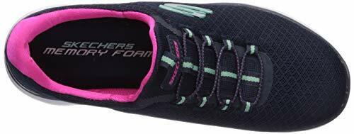 Skechers Summits Womens Navy/Hot Pink Mesh Pull On Bungee Trainers With Memory Foam