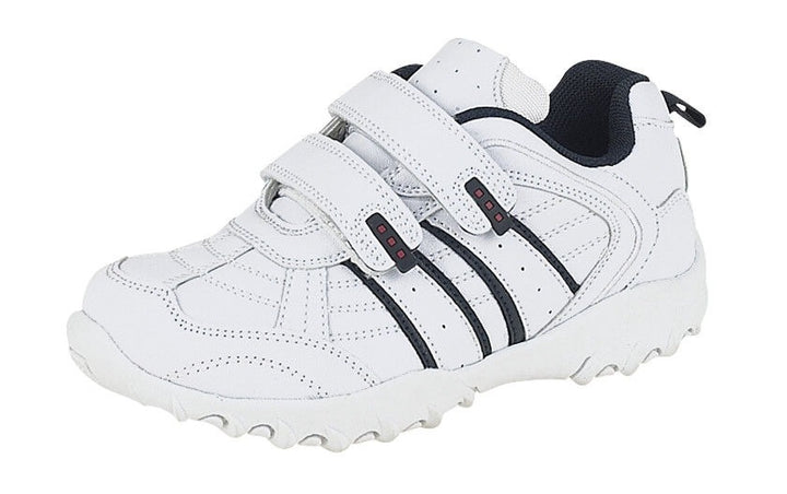 DEK FUSION Children Boys Girls White Trainers With Strap School PE Sports