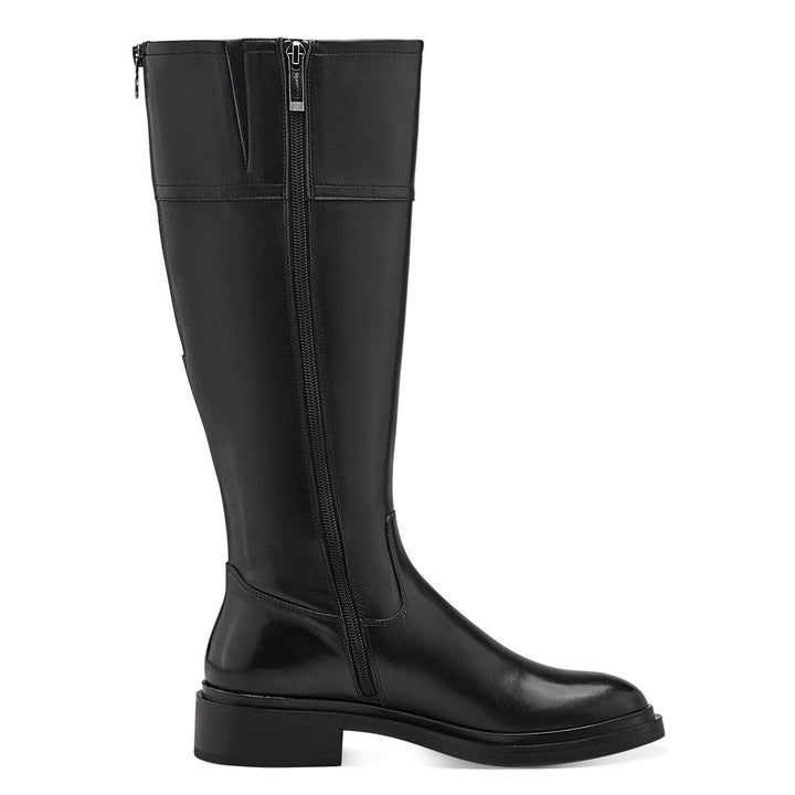 Tamaris 25540 Ladies Black Leather Zip Up Knee High Adjustable Calf Boot