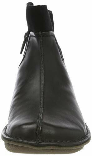 Clarks Funny Mid Womens Black Leather Wedge Sole Zip Up Ankle Chelsea Boots