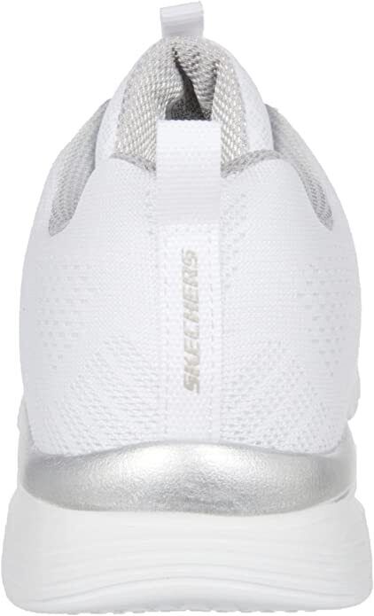 Skechers Ladies White/Silver Memory Foam Lace Up Trainers Graceful Get Connected