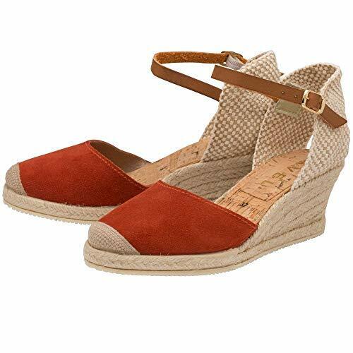 Ravel Etna Ladies Espadrille Wedge Ginger Suede Leather Sandals Cork & Buckle