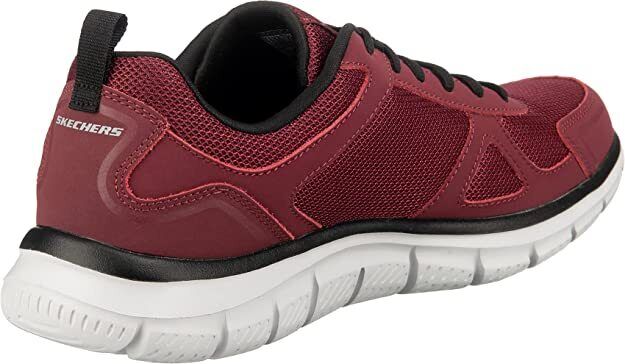 Skechers Mens Burgundy/Black Lite-Weight Memory Foam Trainers Track Scloric