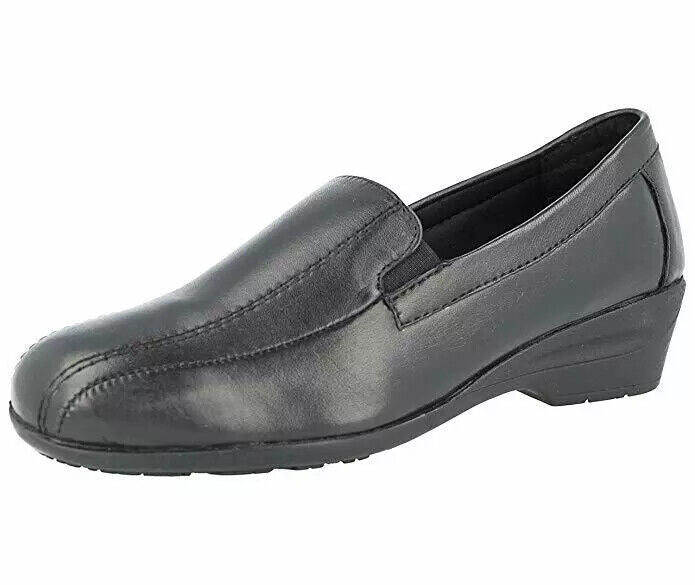 Dr Keller Erica Wide Fit Nurse Work Loafer Comfort Slip On Wedge Heeled Shoes