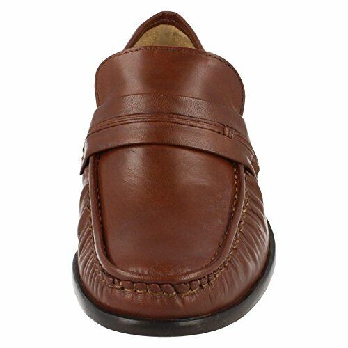 Thomas Blunt Clapham Mens Brown All Leather Loafer Moccasin Slip On Formal Shoes