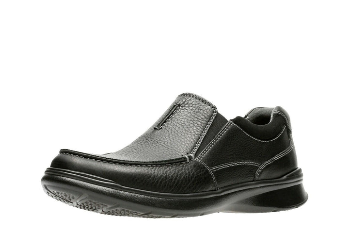 Clarks Cotrell Free WIDE FIT (H) Black Oily Leather Mens Cushioned Slip On Shoes