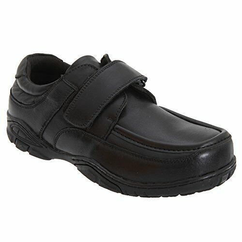 Just Good Boys Childen's School Shoes Black Soft Leather Single Strap Infants Smart Boat Shoe B803