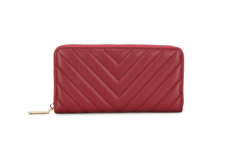 Long & Son Ladies Red Large Designer Purse Coin Cash Change Credit Card Zip