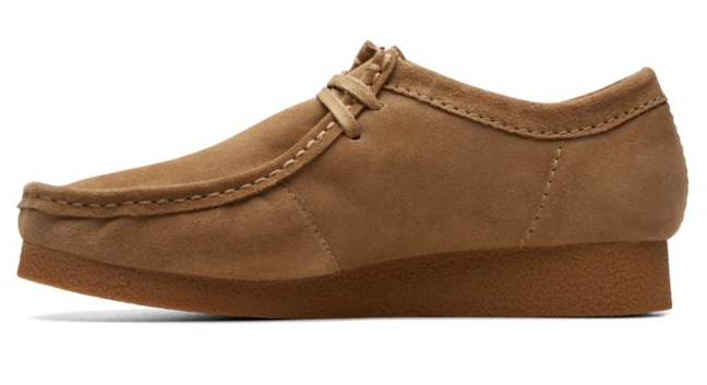 Clarks Originals WallabeeEvo Mens Dark Sand Suede Wallabee Lace Up Square Toe Rubber Sole