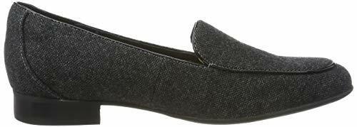 Clarks Un Blush Ease Ladies Grey Tweed Loafers Low Heel Slip On Moccasin Shoes