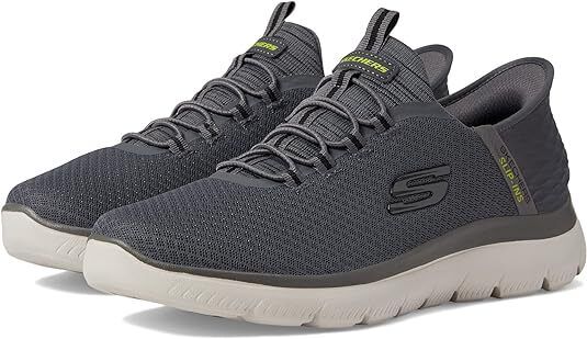 Skechers Slip Ins High Range Mens Grey Bungee Hands Free Vegan Trainers