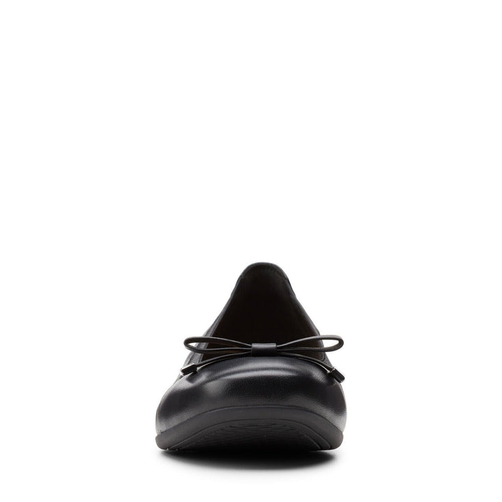 Clarks Un Unstructured Darcey Bow Wide E Fit  Soft Leather Slip On Pumps Dolly Shoes Black