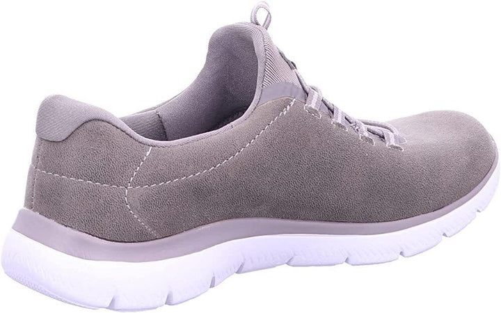 Skechers Ladies Dark Taupe Bungee Lace Memory Foam Trainers Summits Oh So Smooth