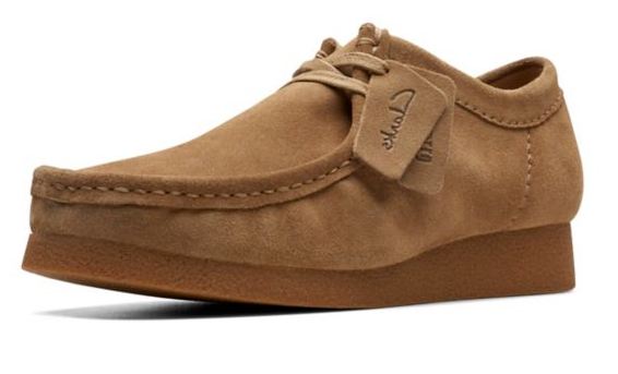 Clarks Originals WallabeeEvo Mens Dark Sand Suede Wallabee Lace Up Square Toe Rubber Sole