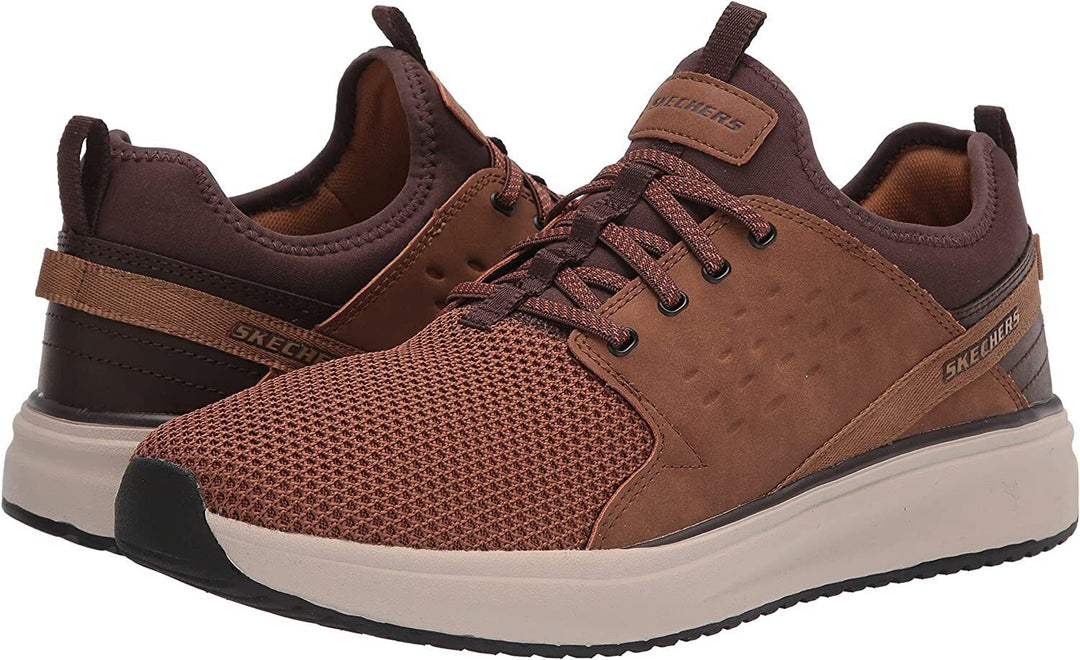 Skechers  Streetwear Vegan Mens Tan Relaxed Fit Bungee Memory Foam Trainer Colton