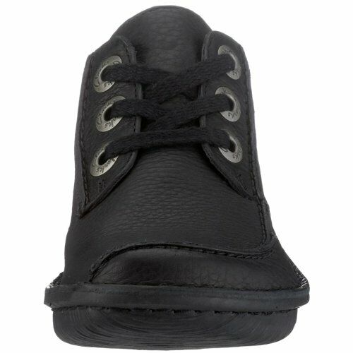 Clarks Funny Dream Womens Causal Soft Leather Lace Up Curved Wedge Sole Shoes Black Leather