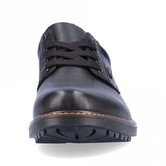 Rieker Tex F4611 Waterproof Mens Black Leather Lace Up Shoes With Antistress Soles