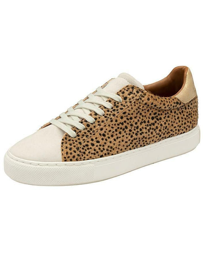 Ravel Pearl Ladies Leopard Print Horse hair/ Leather Comfort Lace Up Fashion Athleisure Trainers