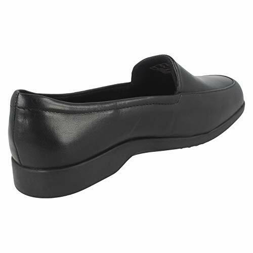 Clarks Georgia Wide EE Fit Ladies Black Leather Loafer Moccasin Slip On Shoes