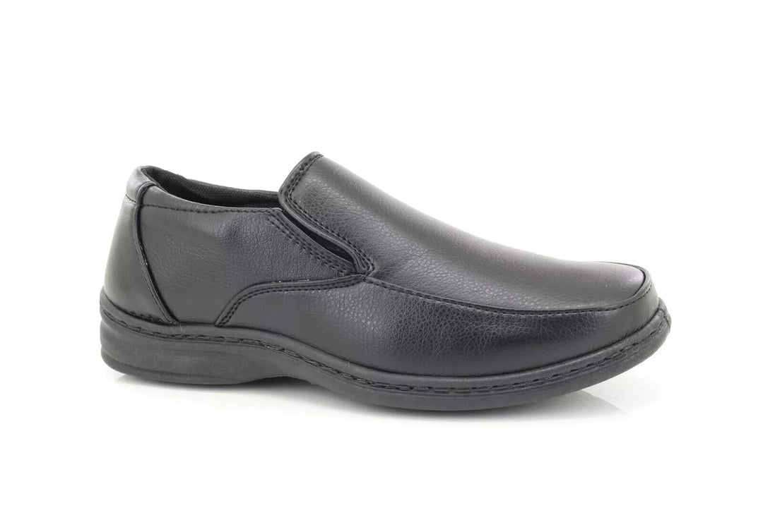 Dr Keller Karl Mens Black Faux Leather Slip on Smart Casual Comfort Shoes