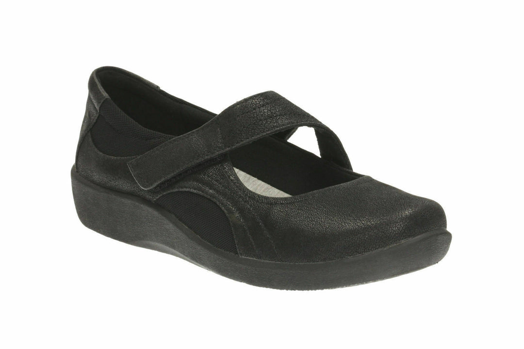 Clarks Sillian Bella Black Ladies Super Cushioned Mary Jane Shoe Size 3.5 School